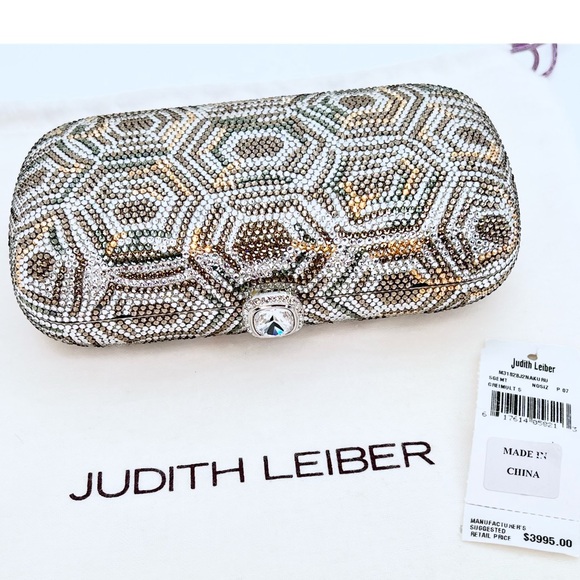 NWT Judith Leiber Clutch Minaudiere Austrian Crystal Swarovski Rhinestone - Picture 2 of 3